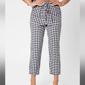 SHEIN KNOT WAIST GINGHAM PANTS
